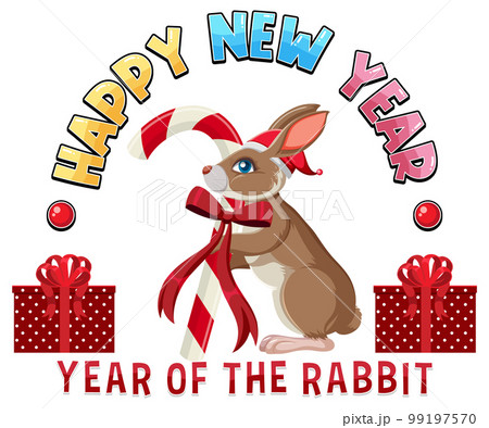 Happy New Year 2023 with cute rabbit Happy New Year 2023 with cute rabbit 99197570
