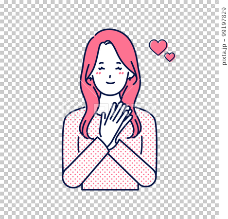 Happy young woman clapping her hands 99197829