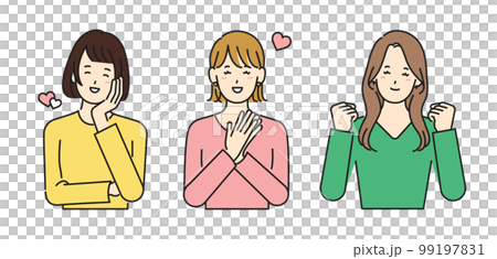 A set of three women in a happy pose 99197831