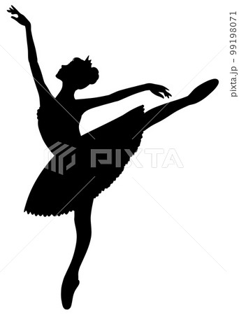 クラシックバレエのポーズをとる女性　片足をあげる 99198071