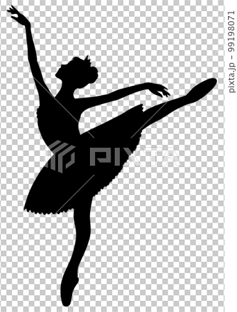 クラシックバレエのポーズをとる女性　片足をあげる 99198071