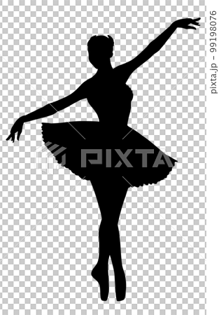 A woman who poses for classical ballet Stands on both feet 99198076