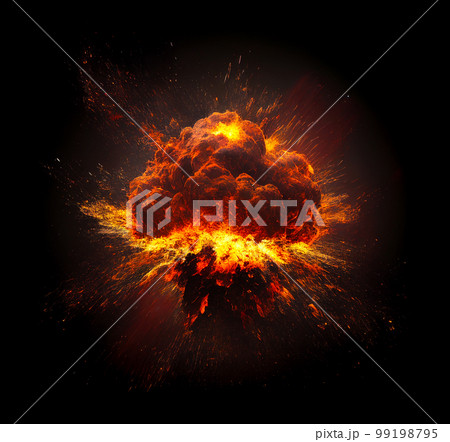 Fiery Explosion Blowing Up - Generative AI. Fiery Explosion Blowing Up - Generative AI. 99198795