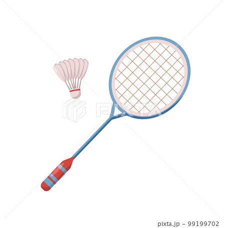 badminton racket with shuttlecock isolated vector illustration 99199702