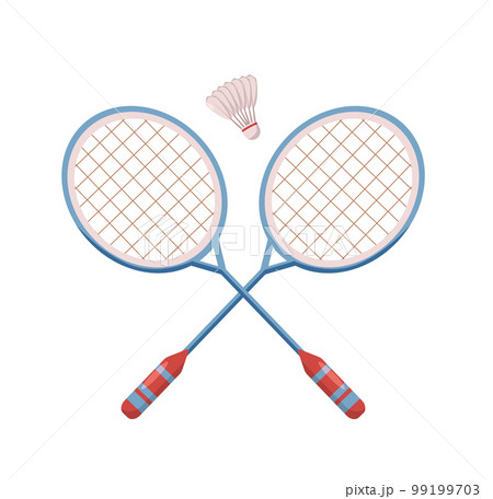 badminton racket with shuttlecock isolated vector illustration 99199703