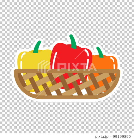 籃子裡五顏六色的辣椒粉的矢量圖解 99199890