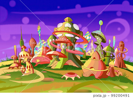 Alien city illustration Alien city illustration 99200491