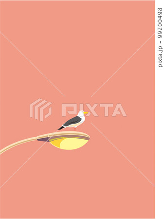 オオセグロカモメ09電灯日暮れタテ型 99200498