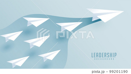 origami style plane leading with confidence teamwork concept origami style plane leading with confidence teamwork concept 99201190
