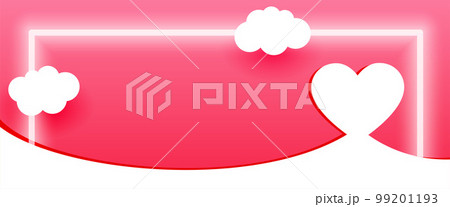 paper cut style heart and cloud romantic banner with text space paper cut style heart and cloud romantic banner with text space 99201193
