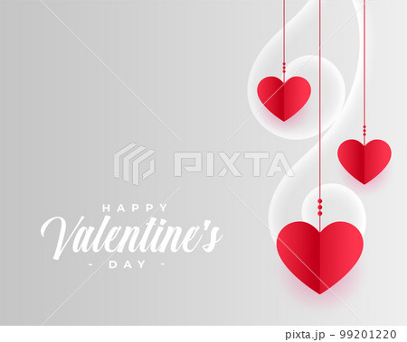 valentines day greeting card with paper style hanging hearts valentines day greeting card with paper style hanging hearts 99201220