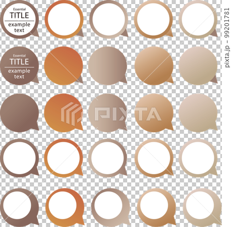 吹き出しフレームセットアースカラー系 99201781