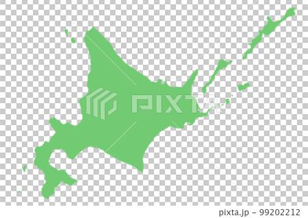 Hokkaido silhouette illustration (green) 99202212