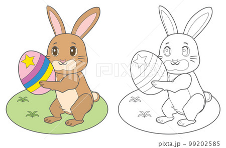 イースターのウサギの塗り絵 99202585