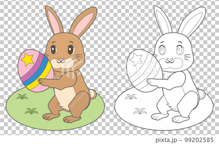 イースターのウサギの塗り絵 99202585