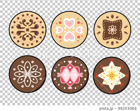 圓形糖霜餅乾的插圖 99203068