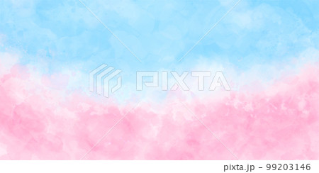 青空と桜をイメージした春の背景 水彩イラストレーション素材 青空と桜をイメージした春の背景 水彩イラストレーション素材 99203146