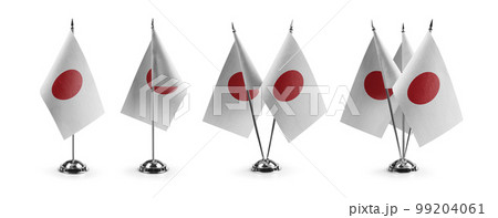 Small national flags of the Japan on a white background 99204061