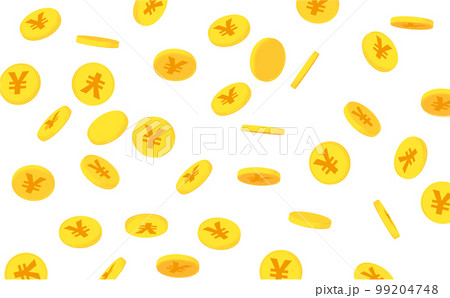 降り注ぐ円コインのイラスト 降り注ぐ円コインのイラスト 99204748