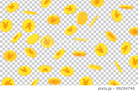 降り注ぐ円コインのイラスト 降り注ぐ円コインのイラスト 99204748