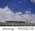 小学校の春の運動会に飾られた万国旗 99206236