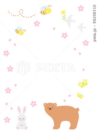 春のアイコンの背景イラスト(桜、くま、うさぎ、蜂、蝶、鳥) 春のアイコンの背景イラスト(桜、くま、うさぎ、蜂、蝶、鳥) 99206510