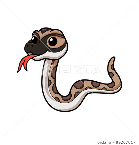 Cute python molurus bivittatus cartoonのイラスト素材 [99207617] - PIXTA