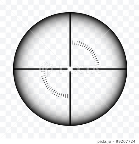 Realistic sniper or hunting rifle sight with reticle and transparent background, crosshair vector 99207724
