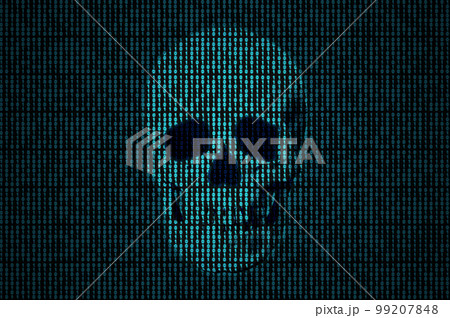 Skull made of binary code 99207848