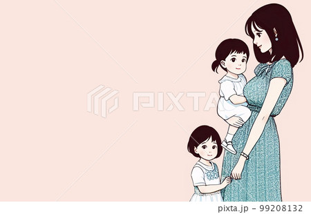 親子,母親,子供,お母さん,赤ちゃん,幼児,育児,子育て,抱っこ,家族,保育園,幼稚園,ベビーシッタ 99208132