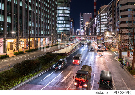 《東京都》東京都心の大動脈・昭和通りの夜景 99208690