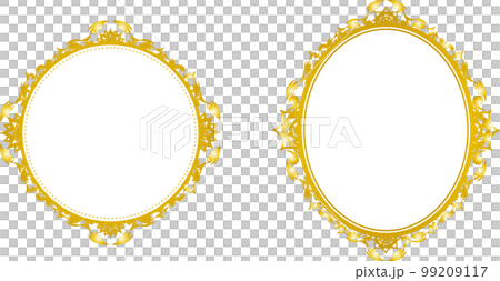 西式哥特圓形橢圓框（金色） 99209117