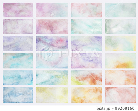 Collection of multi-coloured abstract watercolours for web design. Abstract paintbrush rectangular shape elements for scrapbook, print, template, postcard, cover, brochure. Paper pastel colors Collection of multi-coloured abstract watercolours for web design. Abstract paintbrush rectangular shape elements for scrapbook, print, template, postcard, cover, brochure. Paper pastel colors 99209160