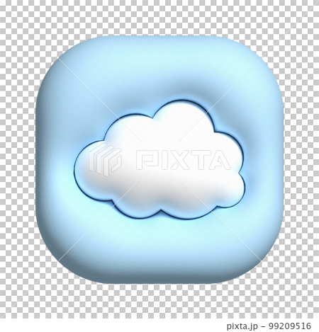 ぷっくり3Dの雲 アイコンのイラスト素材 [99209516] - PIXTA