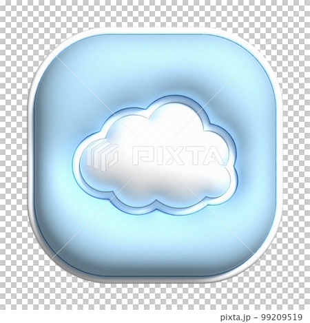 豐滿的 3D 雲圖標 99209519