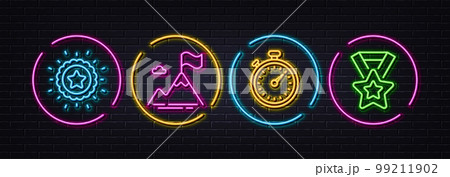 Timer, Winner star and Mountain flag minimal...のイラスト素材 [99211902] - PIXTA