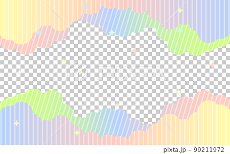 Yumekawa striped cloud and star background/frame 99211972