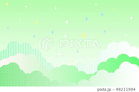ゆめかわな雲と星の背景 99211994