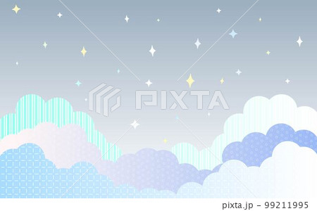 ゆめかわな雲と星の背景 99211995
