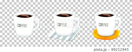 Black coffee in a white mug Hand-drawn watercolor illustration material for cooking and cafe menus Black coffee in a white mug Hand-drawn watercolor illustration material for cooking and cafe menus 99212945
