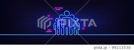 Neon light glow effect. Group line icon....のイラスト素材 [99213530] - PIXTA