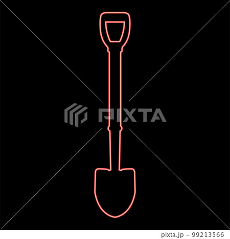 Neon shovel red color vector illustration image flat style 99213566