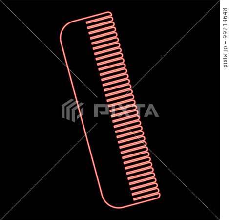 Neon comb red color vector illustration image flat style Neon comb red color vector illustration image flat style 99213648