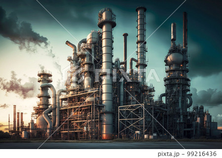 large oil refinery plant, chemical industry, generative ai large oil refinery plant, chemical industry, generative ai 99216436
