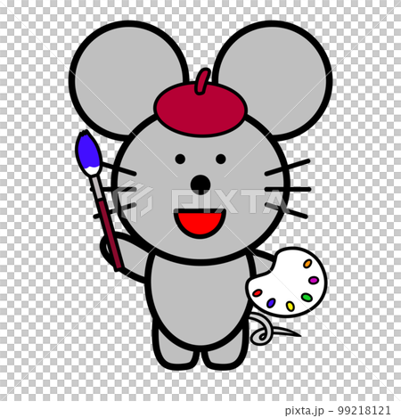 絵描きのネズミのイラストのイラスト素材 [99218121] - PIXTA