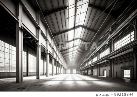 large metal factory warehouse in aluminum industry, generative ai 99218844