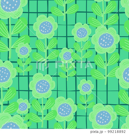 Seamless pattern with stylized flowers. Floral background. 99218892