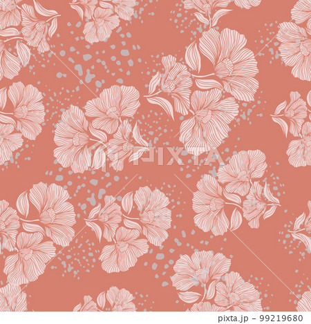 Seamless pattern with retro flowers. Vintage floral background. 99219680