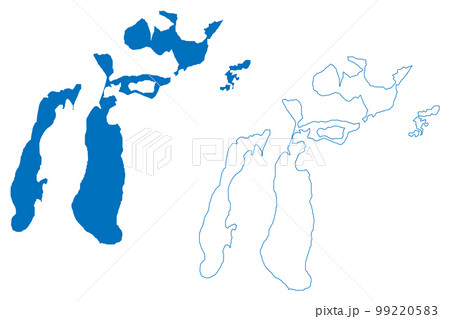 Lake Aral Sea (Republic of Kazakhstan, Republic of Uzbekistan) map vector illustration, scribble sketch North and South Aral Sea map 99220583