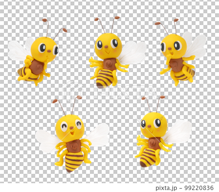 Cute bee character made of clay 99220836